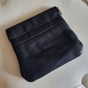 Black Leather Coin Wallet